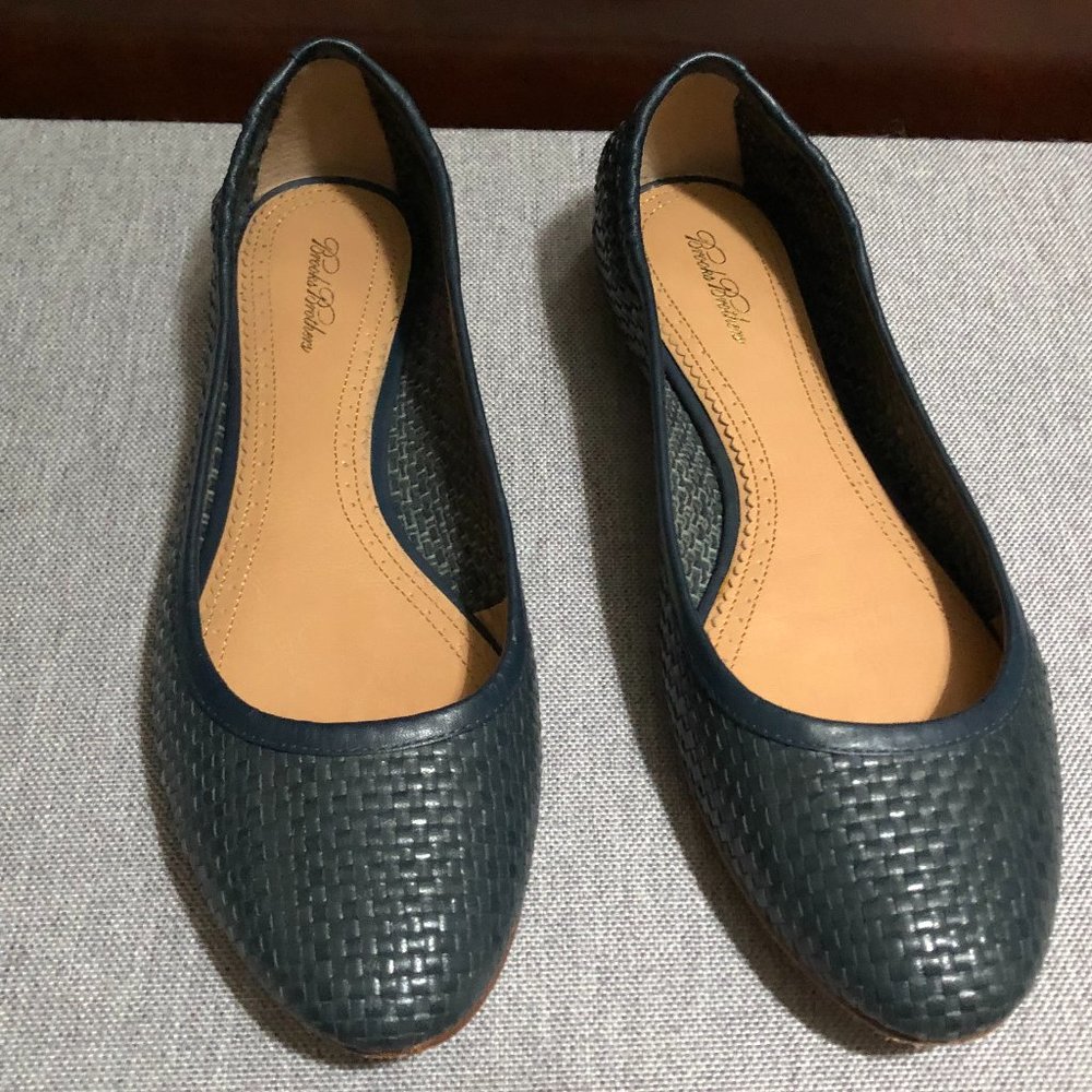 Brooks Brothers size8 teal blue all leather flats